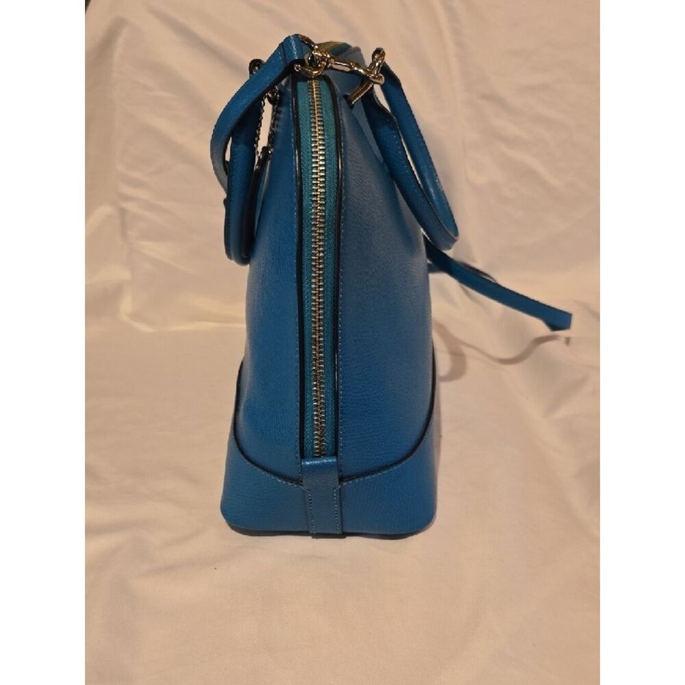 Coach Turquoise Dome Satchel - Structured Leather Handbag - Picture 12 of 16
